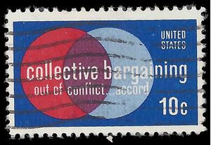 #1558 10c 50th Anniversary Collective Bargaining 1975 Used