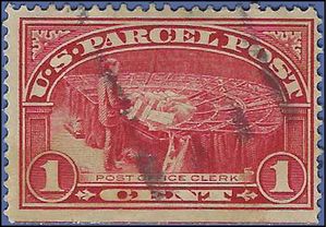 Scott Q 1 1c Parcel Post-Post Office Clerk 1913 Used