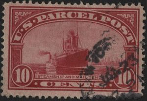 Scott Q 6 10c Parcel Post-Steamship Kronprinz Wilhelm 1913 Used