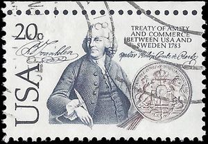 #2036 20c 200th Anniversary USA-Sweden Amity and Commerce Treaty 1983 Used