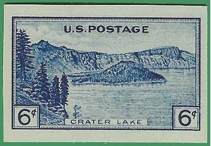 # 761 6c National Parks Crater Lake Imperf. 1935 Mint NH NGAI