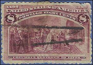 # 236 8c Columbian Expo-Columbus Restored to Favor 1893 Used Filler