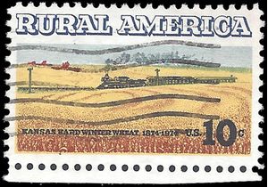#1506 10c Rural America Wheat Fields and Trains 1974 Used