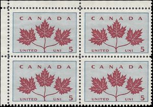 Canada # 417 1964 Used Block of 4