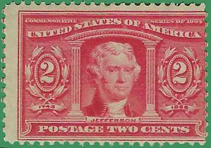 # 324 2c Louisiana Purchase Thomas Jefferson 1904 Mint NH