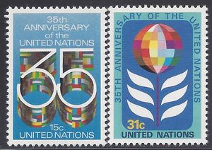 UN New York # 322-323 1980 Mint NH Set of 2