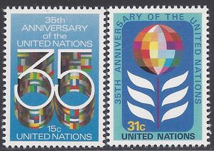 UN New York # 322-323 1980 Mint NH Set of 2