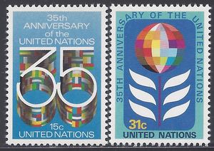 UN New York # 322-323 1980 Mint NH Set of 2
