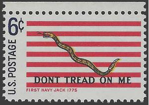 #1354 6c Historic American Flags Dont Tread on Me 1968 Mint NH