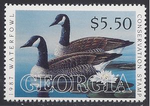 Georgia GA- 3 $5.50 Canada Geese 1987 Mint NH