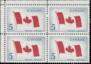 Canada # 439 1965 Used Block of 4
