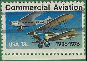 #1684 13c 50th Anniversary Commercial Aviation 1976 Used