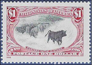 #3210 $1.00 Western Cattle in Storm 1998 Mint NH