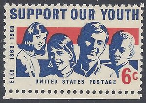 #1342 6c The Elks Club, Support our Youth 1968 Mint NH