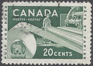 Canada # 362 1956 Used