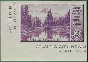 # 750a 3c Mt Rainier Souvenir Sheet Single 1934 Mint NH