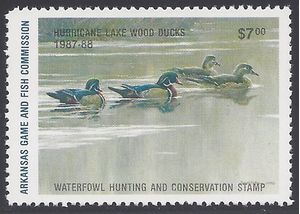 Arkansas AR-7 $7.00 Wood Ducks 1987 Mint NH