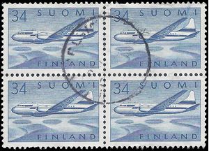 Finland #C 5 1958 Used Block of 4