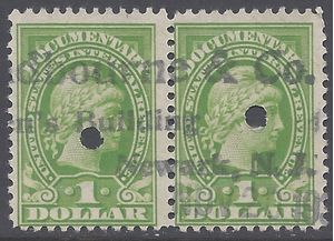 Scott R240 $1.00 Internal Revenue Documentary 1917-33 Used Pair