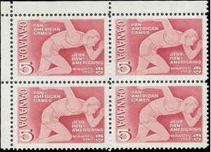 Canada # 472 1967 Used Block of 4