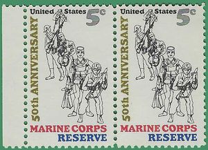 #1315 5c Marine Corps Reserve 1966 Mint NH Attached Pair