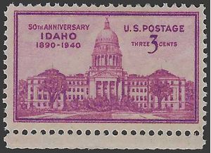 # 896 50th Anniversary Idaho Statehood 1940 Mint NH