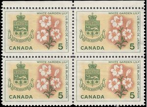 Canada # 419 1964 Used Block of 4