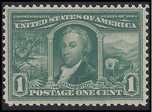 # 323 1c Louisiana Purchase Robert Livingston 1904 Mint NH