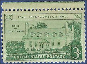 #1108 3c 200th Anniversary of Gunston Hall 1958 Mint NH