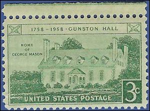 #1108 3c 200th Anniversary of Gunston Hall 1958 Mint NH