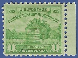 # 728 1c Fort Dearborn 1933 Mint NH