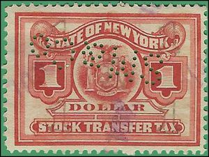 New York SRS# ST 92c $1.00 Stock Transfer Tax 1916-22 Used