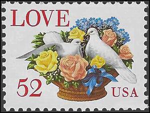 #2815 52c Love Birds in Flower Bouquet 1994 Mint NH