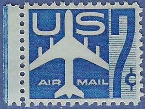 Scott C 51 7c Silhouette of Jet Aircraft 1958 Mint NH