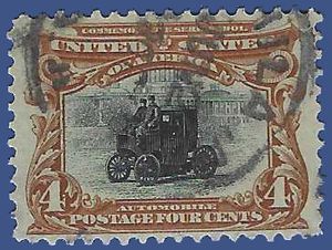 # 296 4c Pan-American Expo. Electric Automobile 1901 Used