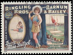 #4900 (49c Forever) Vintage Circus Posters Ringling Bros and Barnum & Bailey 2014 Used