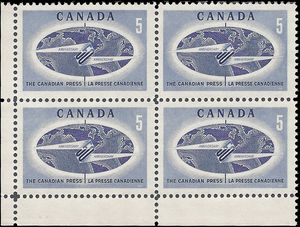 Canada # 473 1967 Used Block of 4