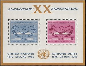 UN New York # 145 1973 Mint NH Souvenir Sheet of 2