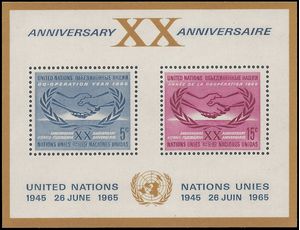 UN New York # 145 1973 Mint NH Souvenir Sheet of 2