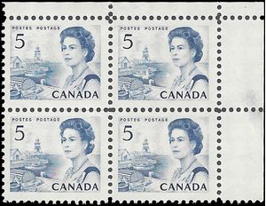 Canada # 458 1967 Used Block of 4