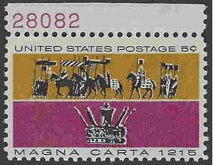 #1265 5c 750th Anniversary Magna Carta P# 1965 Mint NH