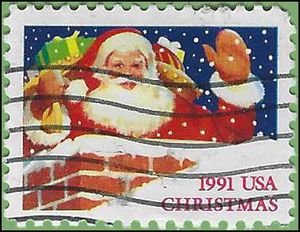 #2579 29c Christmas Santa Claus 1991 Used