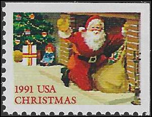 #2584 29c Christmas Santa Claus Booklet Single 1991 Mint NH