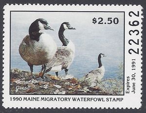 Maine ME-7 $2.50 Common Canada Geese 1990 Mint NH