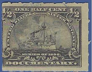 Scott R162 1/2c Documentary - Battleship 1898 Used HR