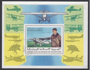 Mauritania #372 1977 CTO Charles Lindbergh S/Sheet NGAI