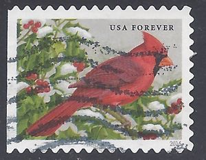 #5128 (47c Forever) Songbirds Northern Cardinal 2016 Used