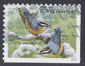 #5129 (47c Forever) Songbirds Red-breasted Nuthatches 2016 Used