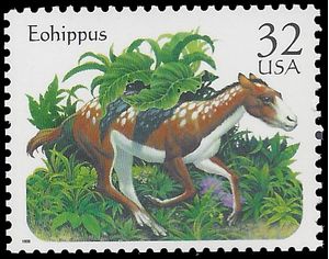 #3077 32c Prehistoric Animals Eohippus 1996 Mint NH