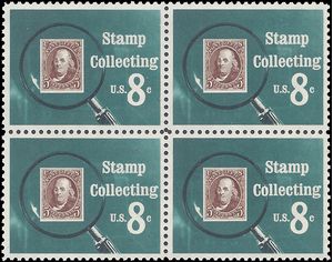 #1474 8c Stamp Collecting Block/4 1972 Mint NH